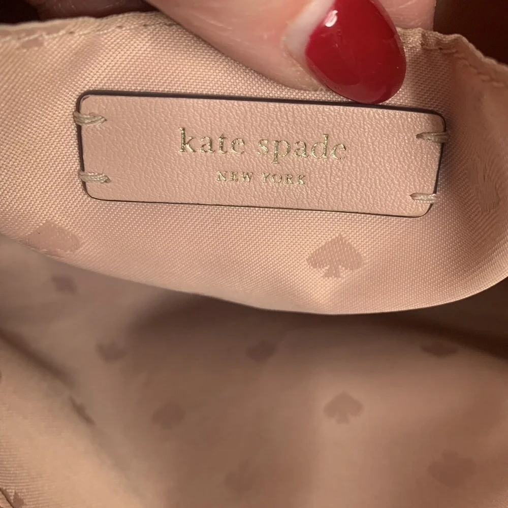 Kate Spade Large Shoulder Bag Briar Lane Quilted Emelyn Pink Leather Gold Chain